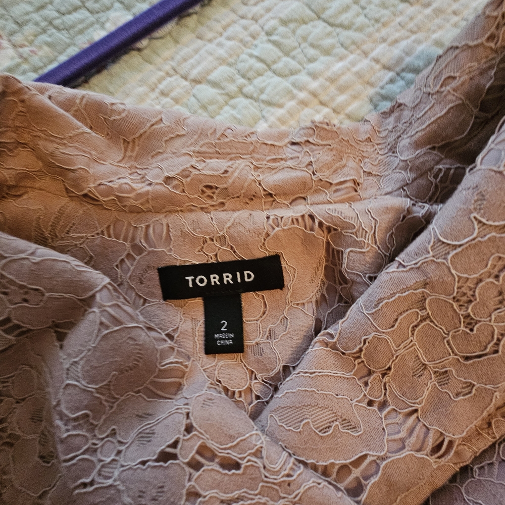 Torrid Pink Lace Pea Coat - Picture 16 of 16
